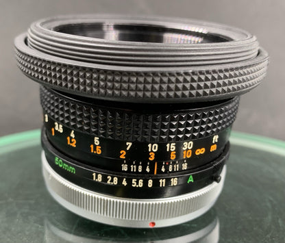 {SERVICED} Canon FD 50mm 1:1.8 S.C. Lens Mint & Clean3