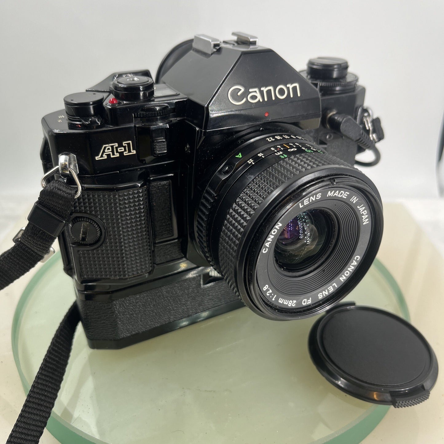 Canon A-1 35mm SLR Camera Body+ FD 50mm f/2.8 + POWER WINDER FULLY WORKING #8770