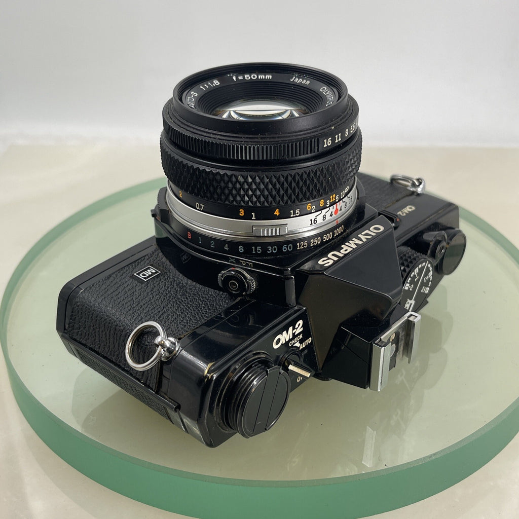 Olympus OM-2 MD BLACK  35mm SLR camera body & Hotshoe 2 50mm 1:1.8 TESTED #7647