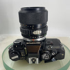 Black Quartz Olympus OM10 35mm SLR Camera Olympus 35-70mm Manual Adapter TESTED6