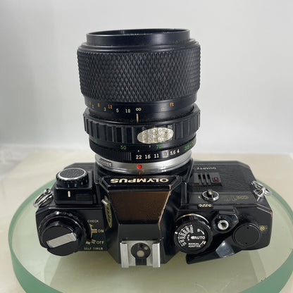 Black Quartz Olympus OM10 35mm SLR Camera Olympus 35-70mm Manual Adapter TESTED6