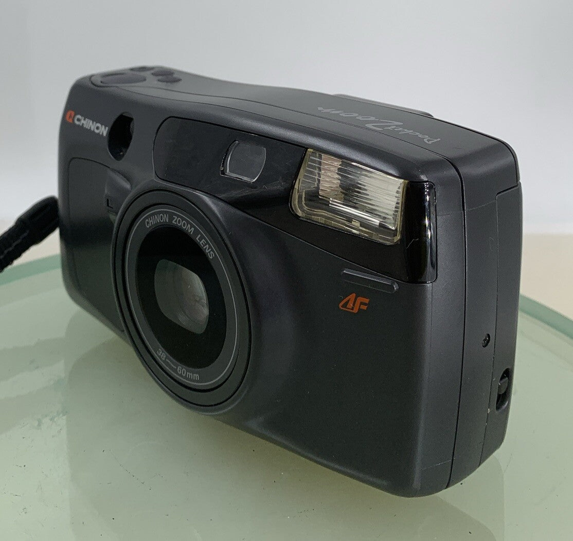 Chinon POCKET Zoom POINT AND SHOOT FILM CAMERA GREY WITH COVER TESTED - 8442