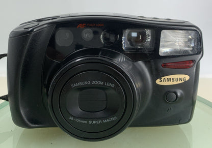 Samsung AF Zoom 1050 38-105mm Film Point And Shoot Camera Black Tested - 4051