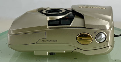 Olympus MJU II Zoom 115 Film Camera 38-115 Lens Manual Point Shoot RARE GOLD 3446