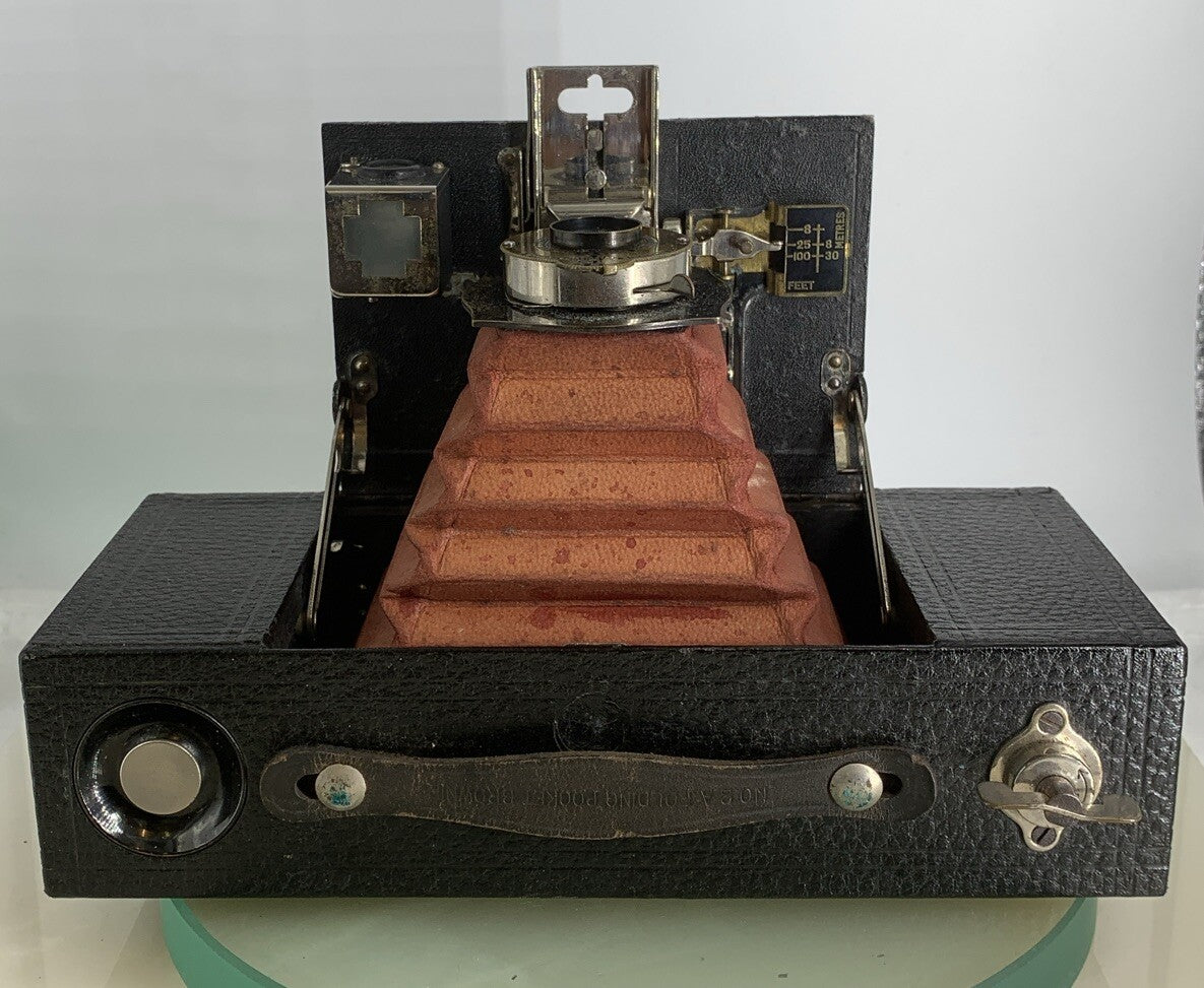 Vintage Kodak Eastman Folding Pocket Brownie Camera No 2 A RARE - CLEAN, SHUTTER8