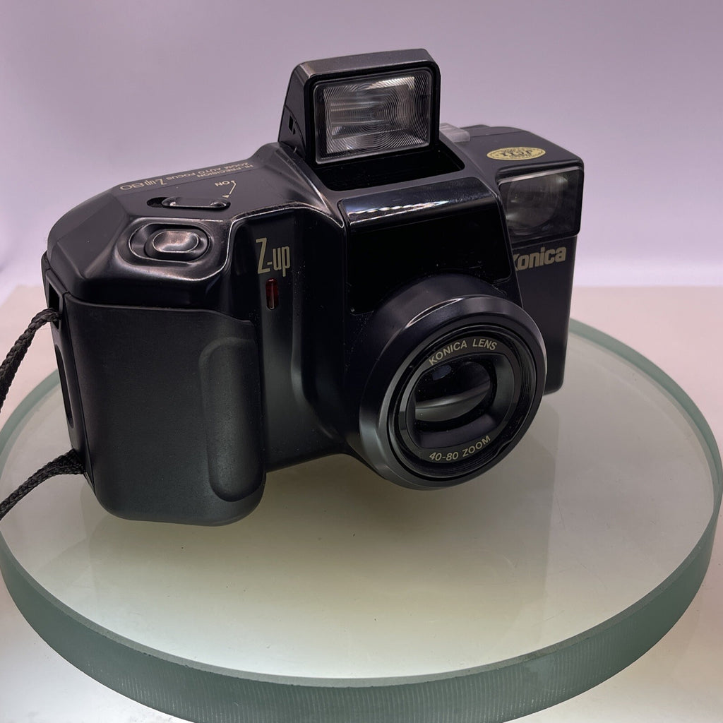 Konica Z Up 80 Super Zoom 35mm Film Point and Shoot Camera Black Tested #3870