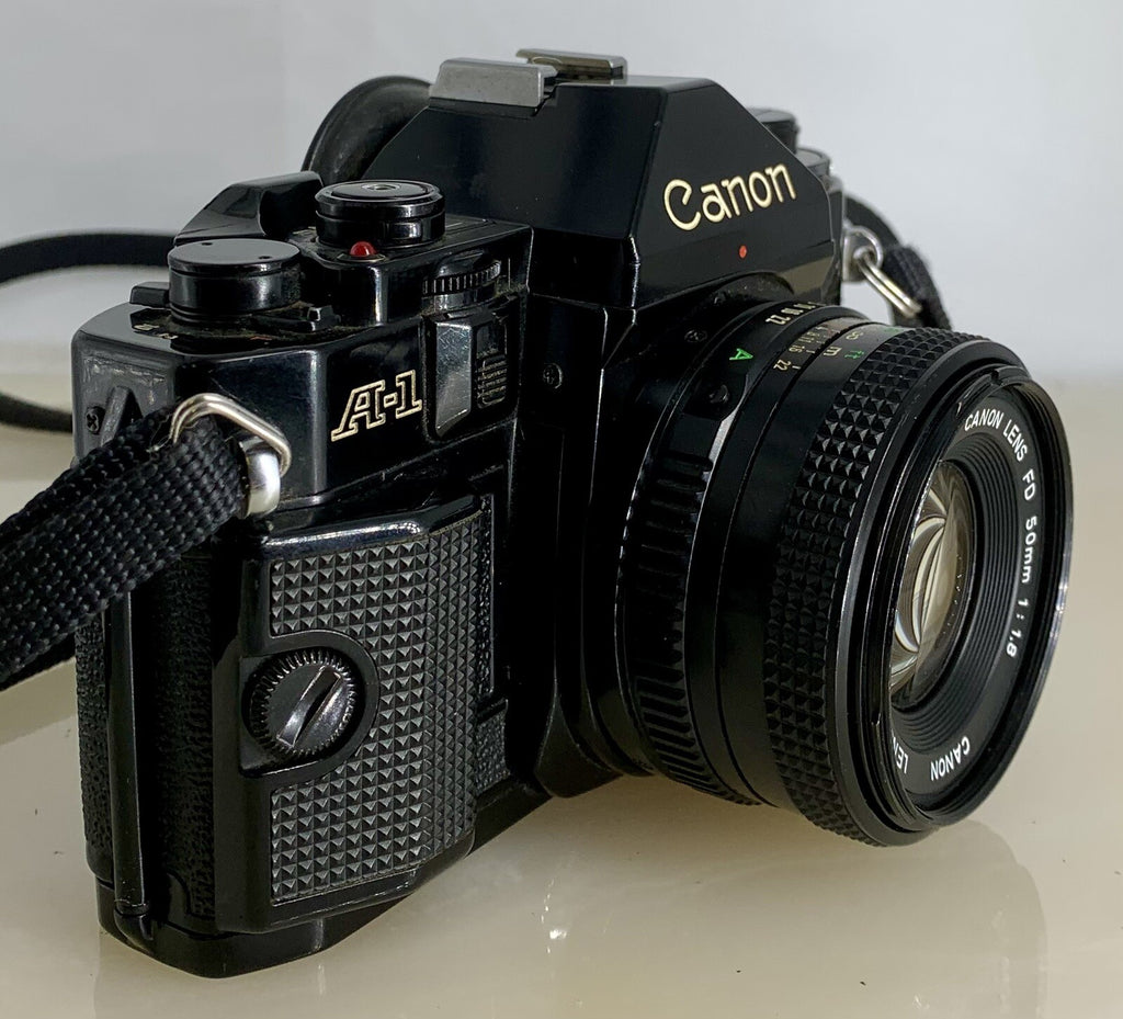Canon A-1 35mm SLR Camera Body + Canon FD 50mm f/1.8 FULLY WORKING #3082