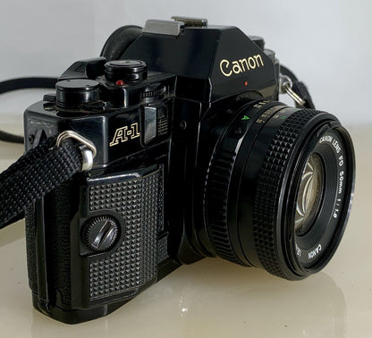 Canon A-1 35mm SLR Camera Body + Canon FD 50mm f/1.8 FULLY WORKING #3082