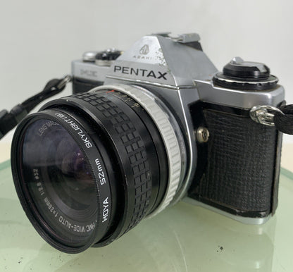 ASAHI PENTAX ME FAST COMPACT VINTAGE SLR FILM CAMERA + 28MM LENS TESTED - 3352