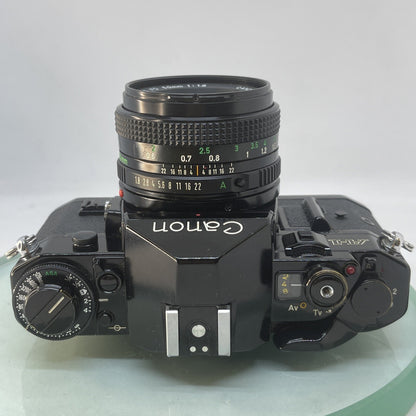 BEAUTIFUL Canon A-1 35mm SLR Camera Body+ FD 50mm f/1.8 Olympic FULLY WORKING3725