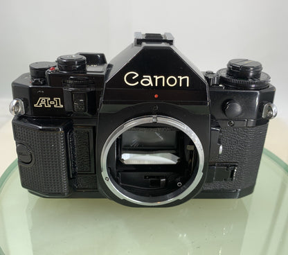 Canon A-1 35mm SLR Film Camera + FD 50mm f/1.8 Prime Lens BOXED, BOOK, STRAP#8063