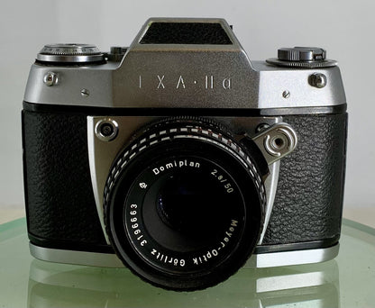 Jhagee EXA II a SLR Camera Body+Meyer-Optik 2.8/50 Camera Lens+Case+Tested-7451