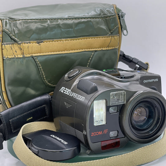 Vtg 80s/90sOLYMPUS AZ-330 Super Zoom AF 35-70mm35mm Film Compact CAMERA+CASE#8230