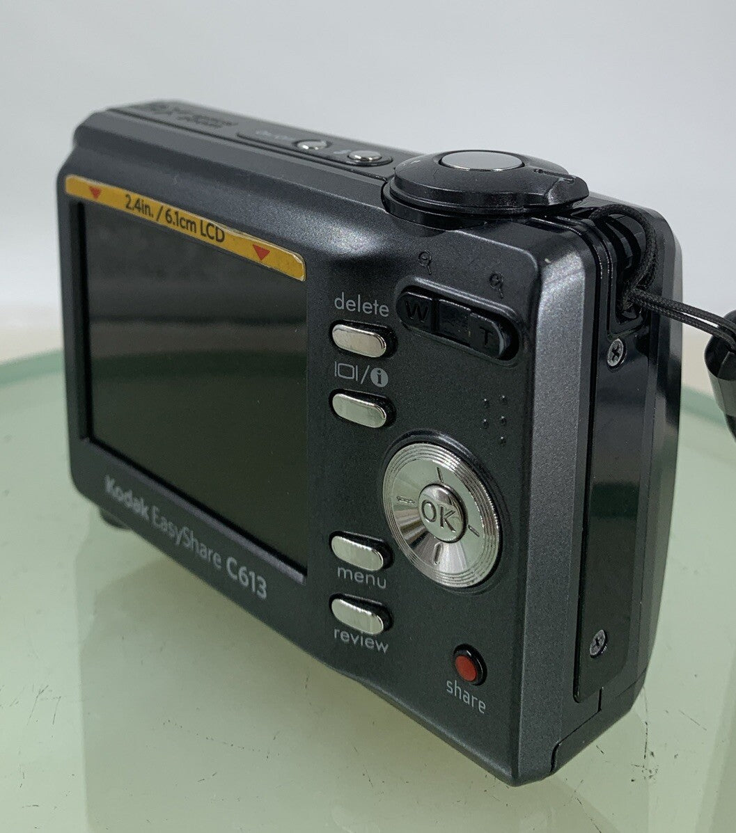 KODAK EASYSHARE C613 BLACK DIGITAL CAMERA NO CARD NO CHARGER TESTED - 5616