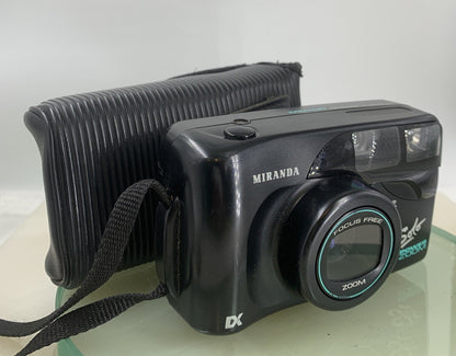 Vintage Miranda Solo Power Zoom 35mm Film Camera Black with Case - TESTED - 9760