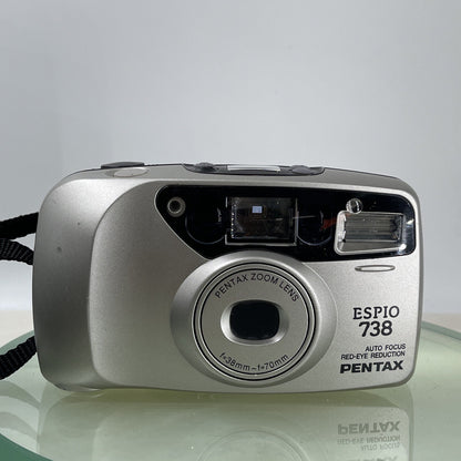Pentax Espio 738  38-70mm Zoom Lens Auto Focus Red Eye Reduction Tested Cased7891