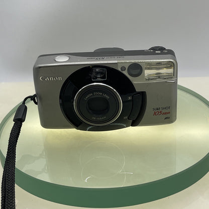 Vintage Canon Sure Shot 105 ZoomPoint&Shoot 35mm Film Camera Case Tested #8022