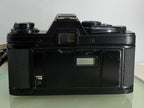 Black Quartz Olympus OM10 35mm SLR Camera Olympus 50mm 1.8 Manual Adapter TESTED5