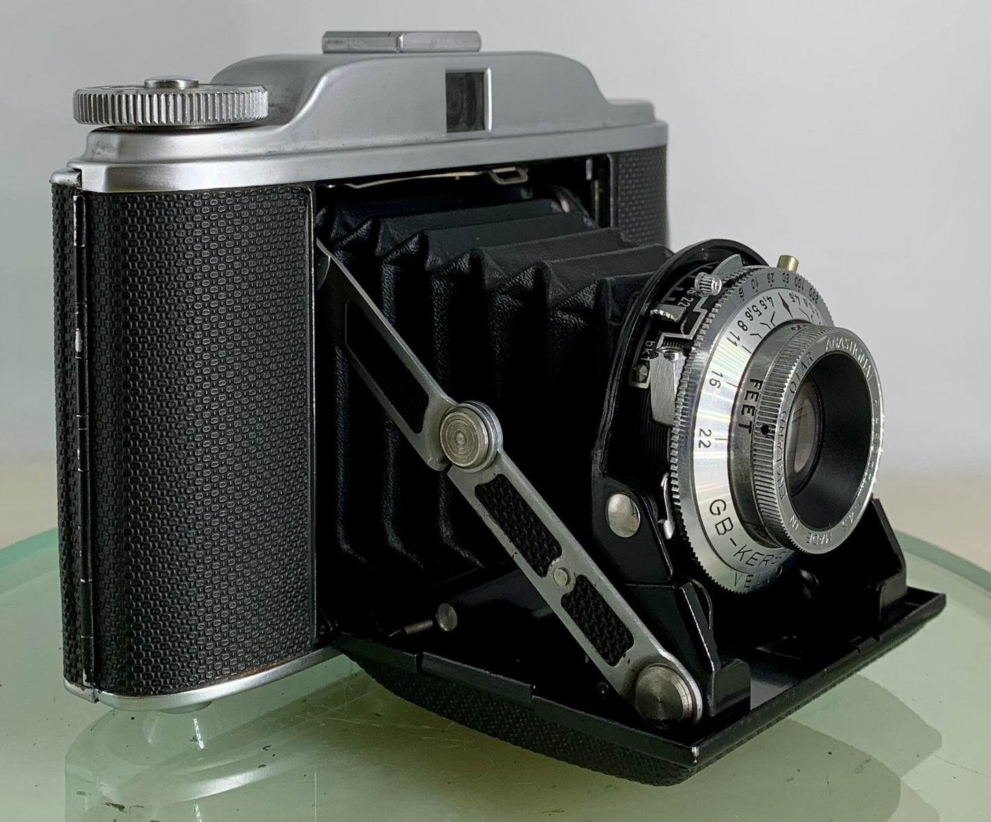 Vintage GB-Kershaw 450 6X6 Folding Camera+Otar Anastigmat f=80mm 1:4.5 Lens+Case2