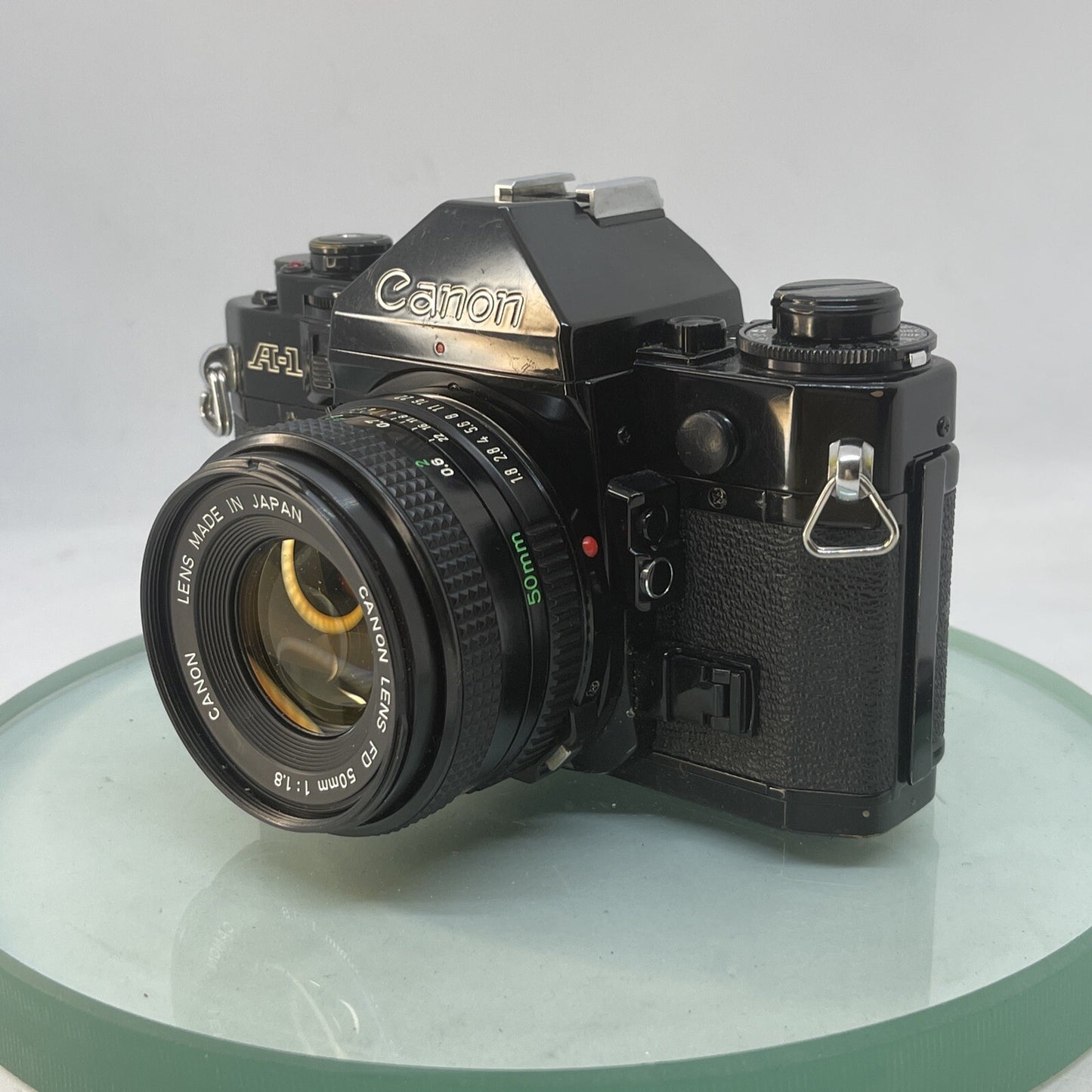 BEAUTIFUL Canon A-1 35mm SLR Camera Body+ FD 50mm f/1.8 Olympic FULLY WORKING3722