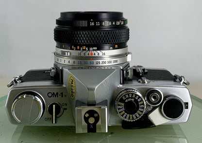 Olympus OM-1N MD 35mm Film SLR Manual Camera with Olympus 50/1.8 Zuiko Lens 1266