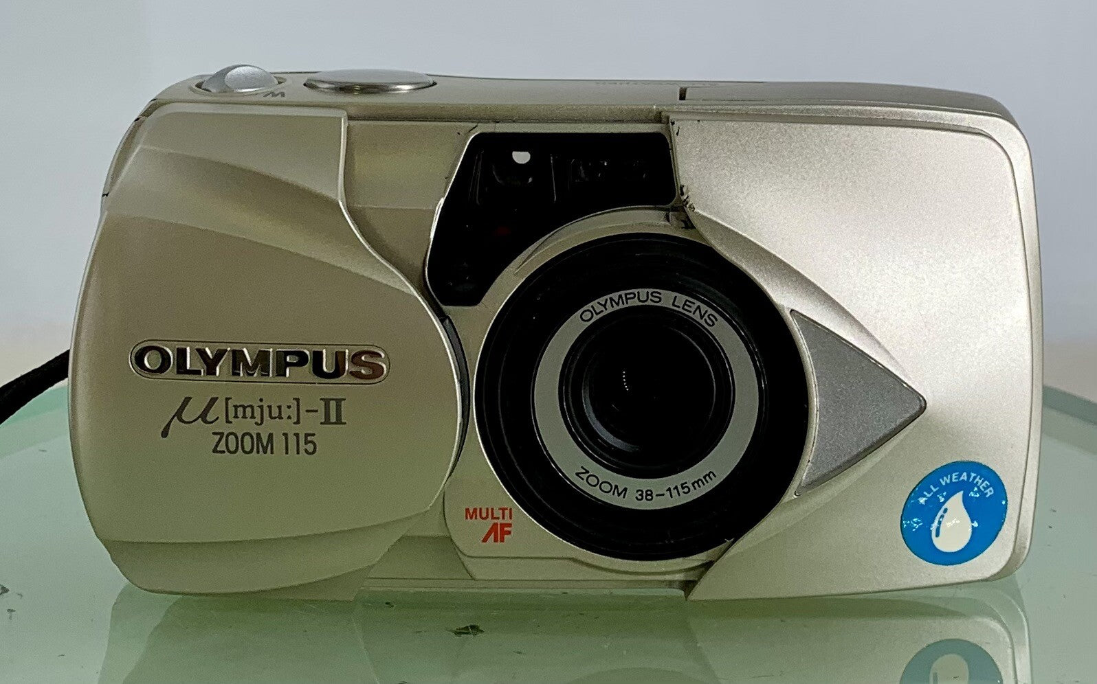 Olympus MJU II Zoom 115 Film Camera 38-115 Lens AF Point&Shot RARE GOLD Tested1