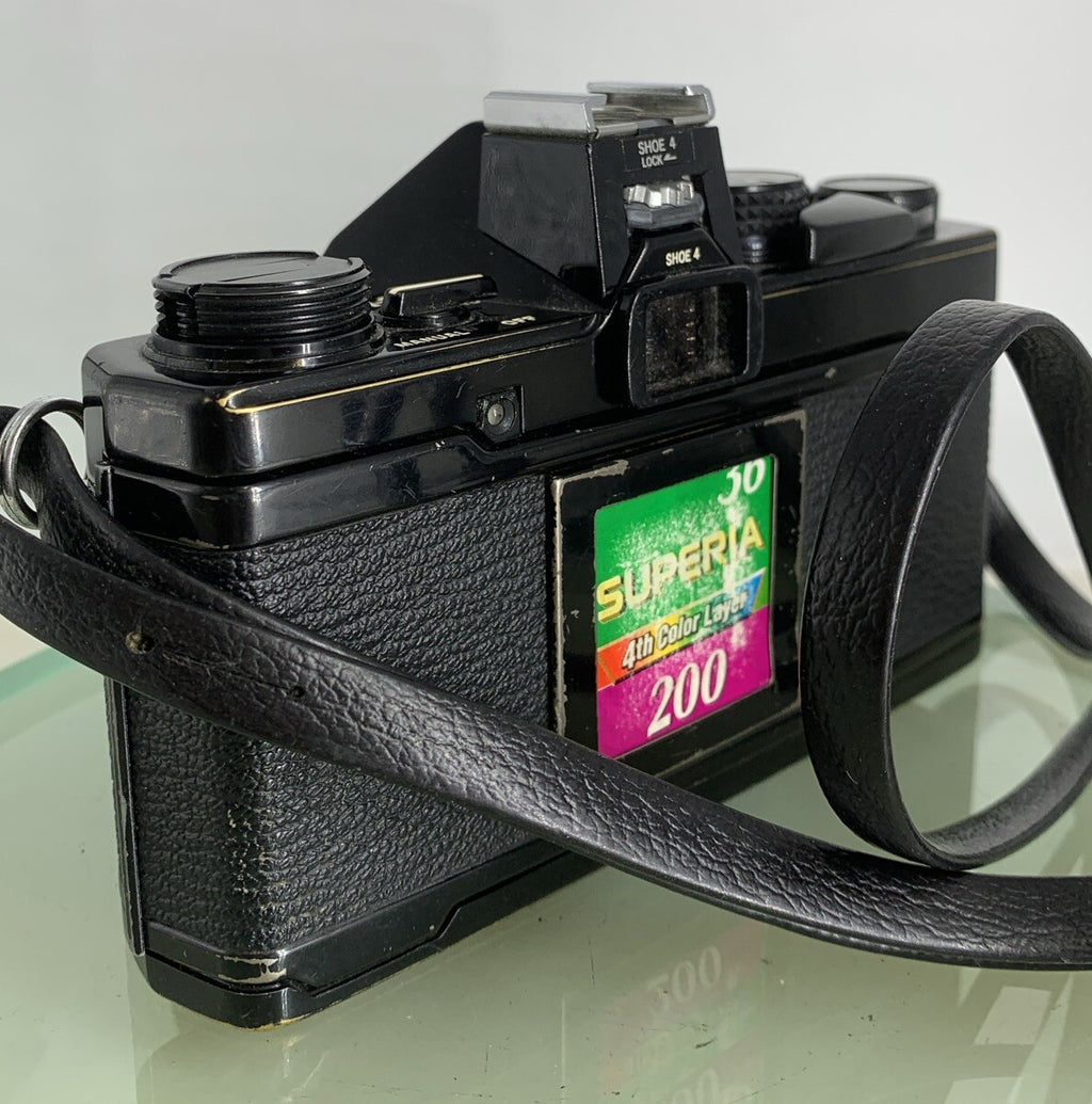 Olympus OM-2n Black - 35mm SLR Film Camera + 50mm f/1.8 Lens-Tested & Working 724