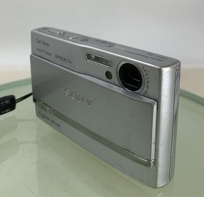 Sony Digital Camera Cybershot DSC-T9 6.0MP SILVER +CHARGER +COVER TESTED - 762