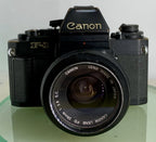 Canon New F-1 35mm SLR Film Camera + Canon FD 28mm f2.8 S.C, AE Finder TESTED3461