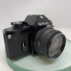 Nikon EM SLR 35mm Film Camera + 28mm 1:2.8 Lens (SUNACTION AUTO) TESTED 163