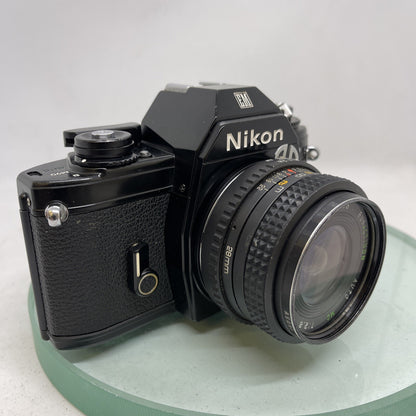 Nikon EM SLR 35mm Film Camera + 28mm 1:2.8 Lens (SUNACTION AUTO) TESTED 163