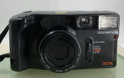 OLYMPUS AZ-1 ZOOM 35mm FILM POINT AND SHOOT CAMERA WITH COVER TESTED - 3421