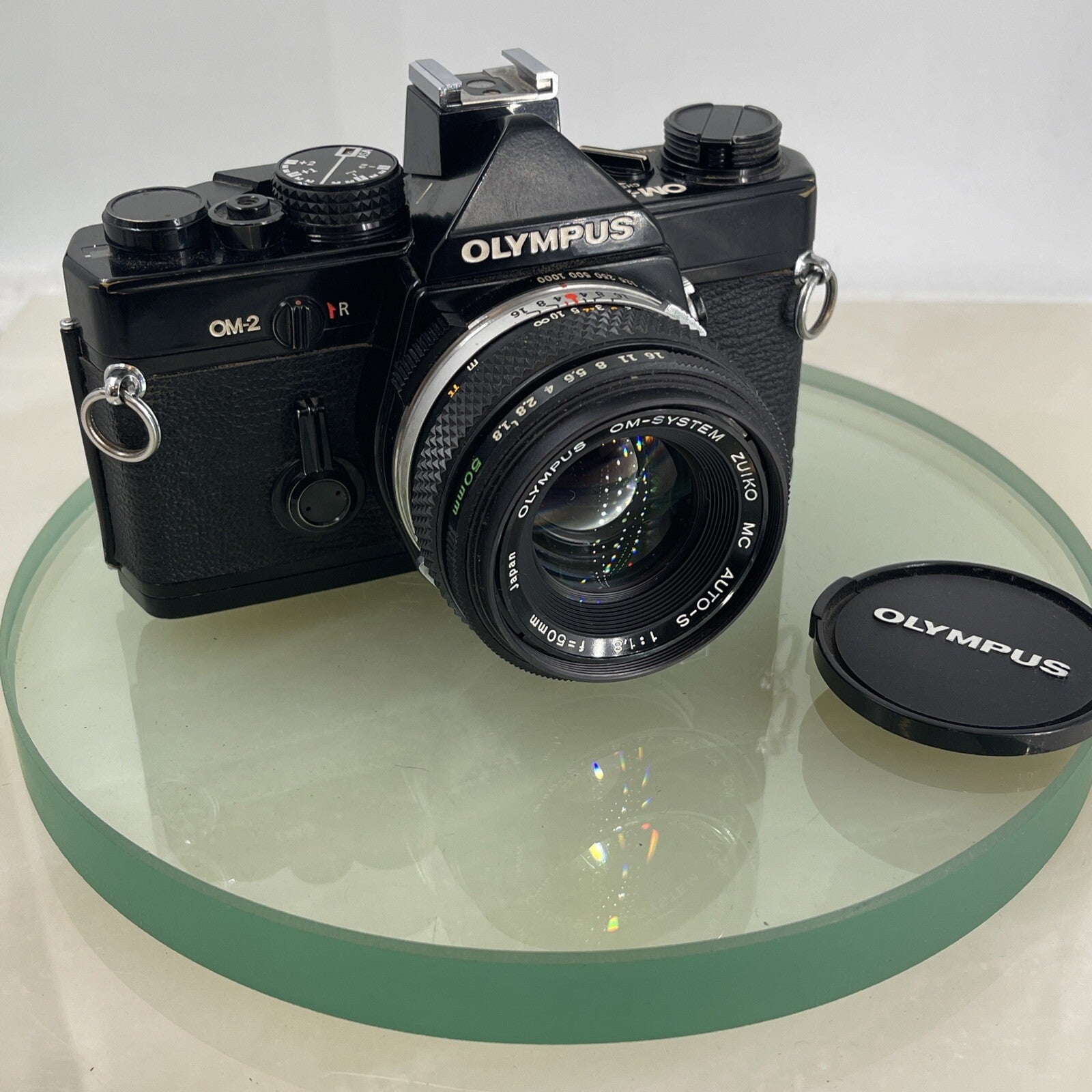 Olympus OM-2 MD BLACK  35mm SLR camera body & Hotshoe 2 50mm 1:1.8 TESTED #7640