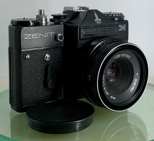 Vintage USSR "ZENIT-EM" SLR Camera + Jena DDR T 2.8/50 Lens + Tested - 3310