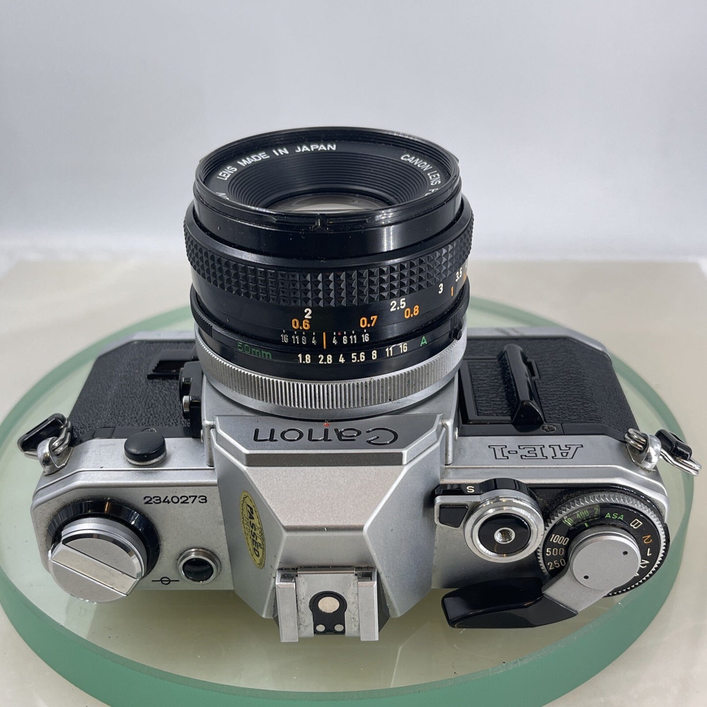 Canon AE-1  35mm SLR Film Manual Camera + Canon 50mm F/1.8 FD Lens Like A-1 #7506
