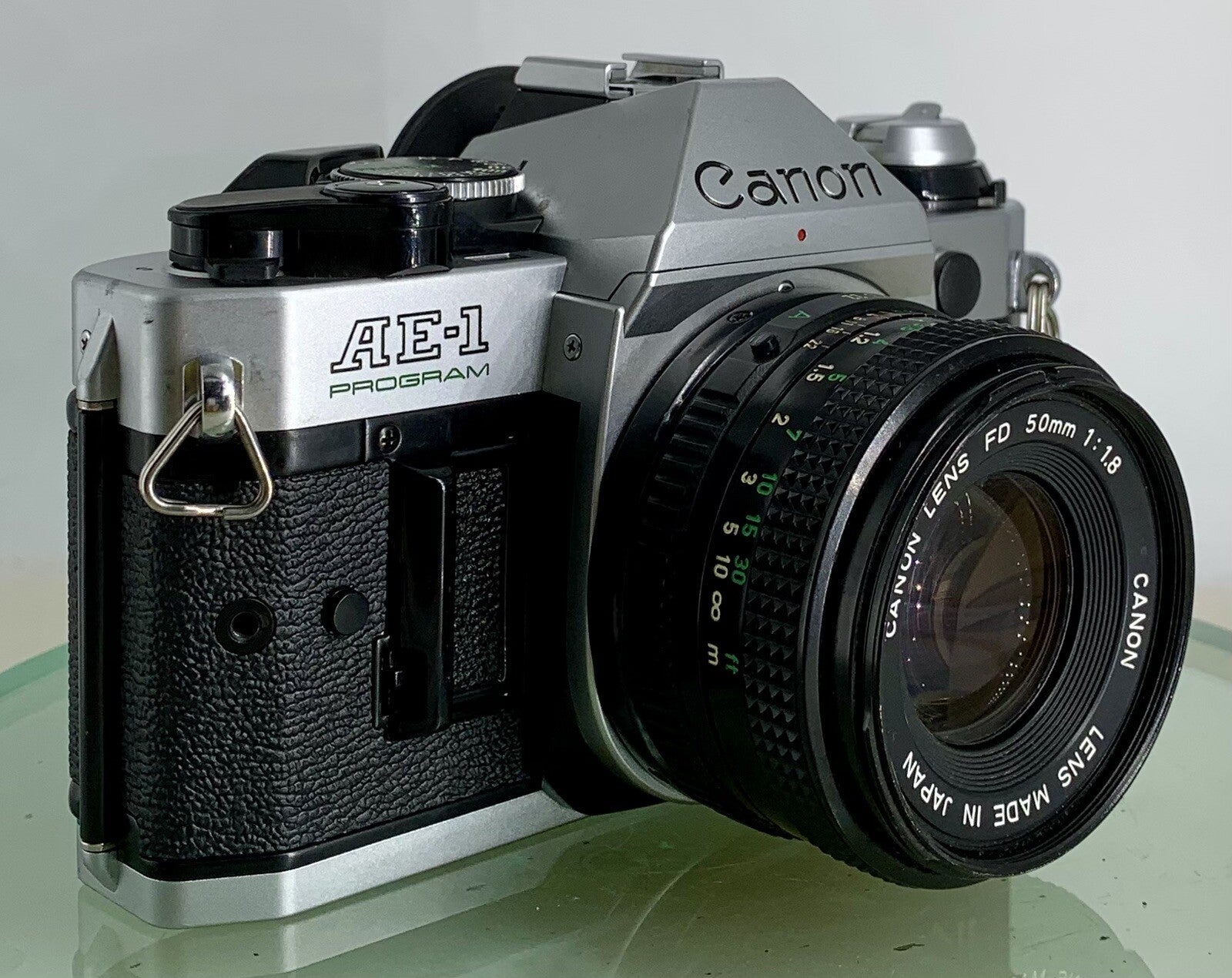Canon AE-1 Program 35mm SLR Film Manual Camera + Canon 50mm F/1.8 FD Lens +# 2000