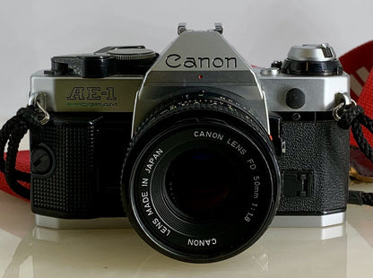 Canon AE-1 Program 35mm SLR Film Manual Camera + Canon 50mm F/1.8 FD Lens +# 791
