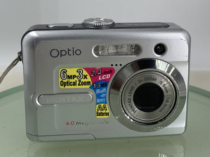 Pentax COMPACT DIGITAL CAMERA Optio E20 6.0MP Silver WITH COVER TESTED - 41