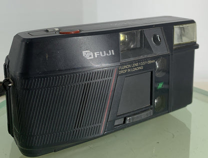 FUJIFILM Fuji DL-150 Compact 35mm Point And Shoot Film Camera BLACK TESTED - 7670