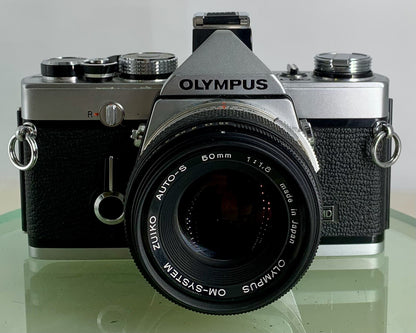 Olympus OM-1N MD 35mm Film SLR Manual Camera 50mm f/1.8 Zuiko Lens Fully Working1