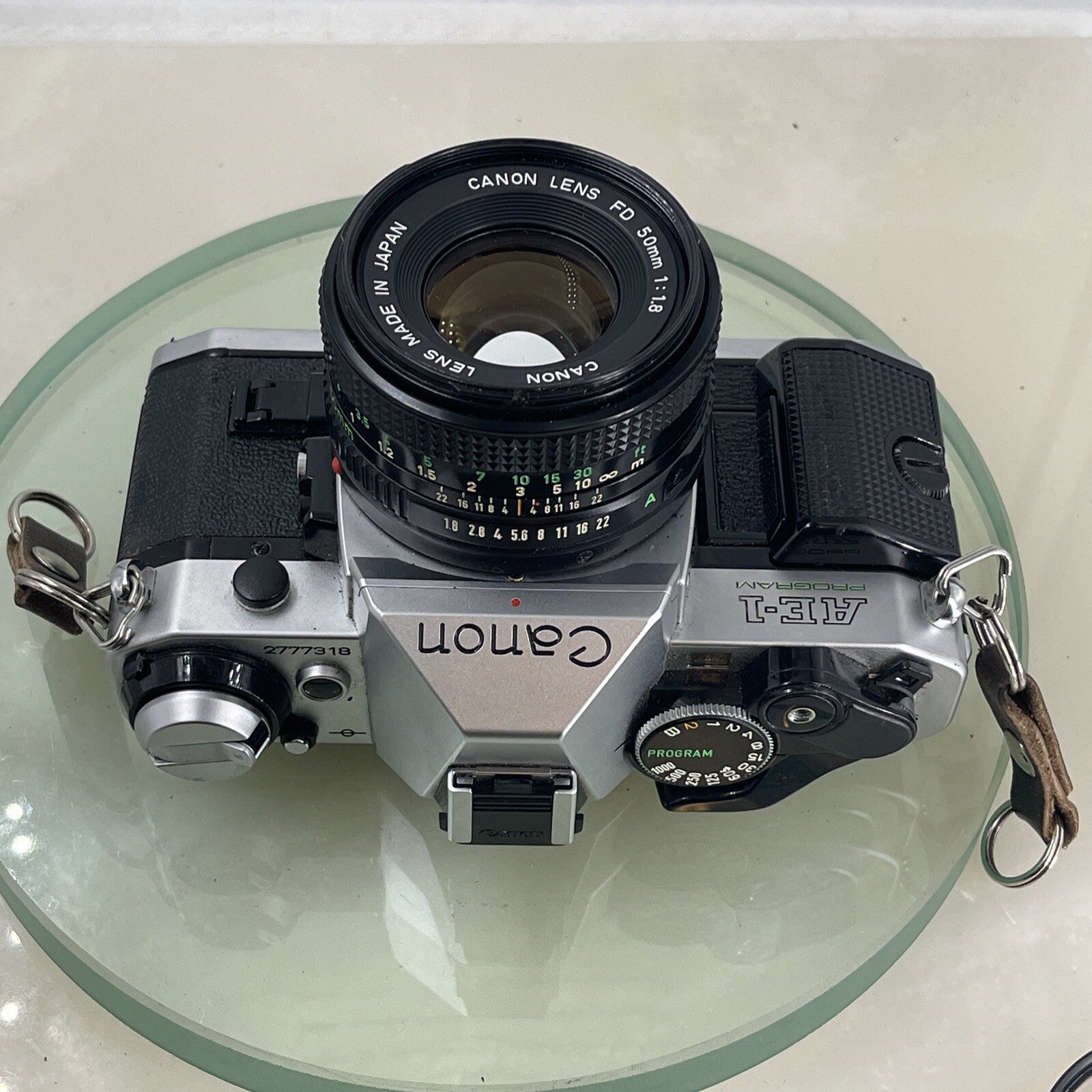 Canon AE-1 Program 35mm SLR Film Manual Camera + Canon 50mm F/1.8 FD Lens +# 4768