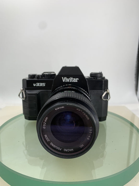 Vivitar V335 35mm SLR POINT AND SHOOT FILM CAMERA BLACK PERFECTLY TESTED - 1610