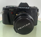 PENTAX P30 50mm DIGITAL SLR with COSINA Zoom lens BLACK WITH BAG - TESTED - 9372