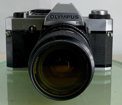 Olympus Om20 35mm slr film camera + Miranda 28-70mm 1:3.5-4.8 Lens TESTED #3461