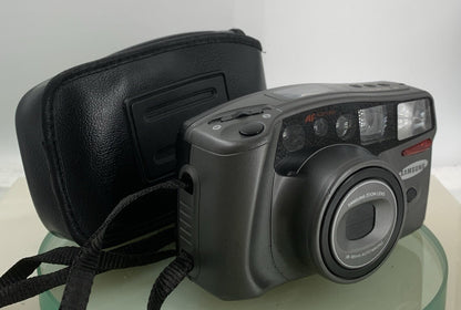 Samsung AF Zoom 105S 35mm POINT AND SHOOT FILM CAMERA SILVER+ COVER TESTED - 4470