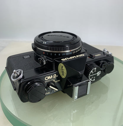 Olympus OM-2n Black - 35mm SLR Film Camera + 50mm f/1.8 Lens-Tested+ BOX & BOOK4