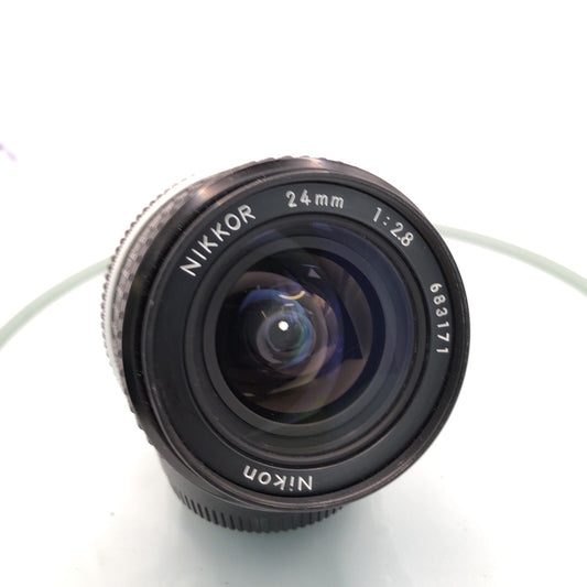 Nikon Nikkor 24mm f2.8 AIS Super Sharp Lens Mint Tested  WIDE LENS.  6230