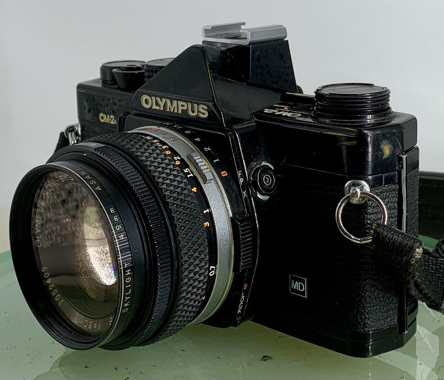 Olympus OM-2n Black - 35mm SLR Film Camera + 50mm f/1.8 Lens+BOX+CASE-Tested 226