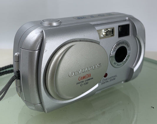 Olympus Camedia C-150 2.0MP-COMPACT DIGITAL CAMERA SILVER  - TESTED - 2410