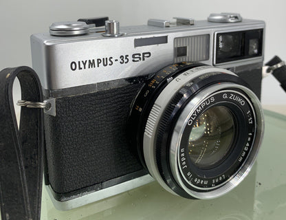 Olympus 35 SP FILM CAMERA EXCELLENT CONDITION BLACK G.ZUIKO 42MM LENS TESTED-2160